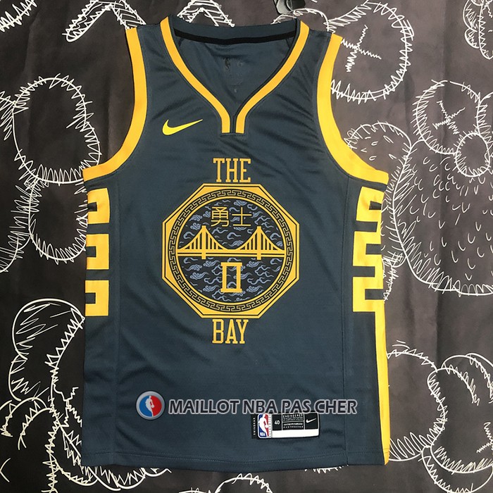 Maillot Golden State Warriors Gary Payton Ii NO 0 Ville 2018-19 Bleu